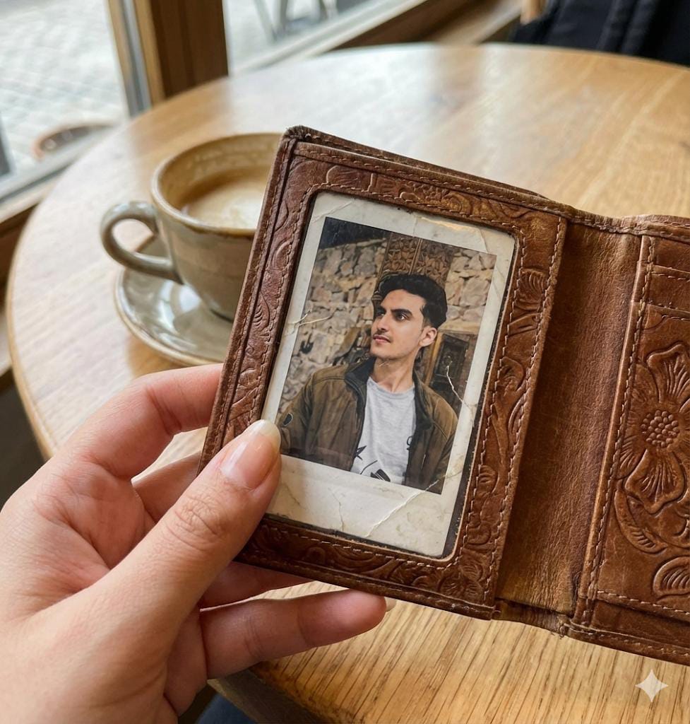 Feminine Wallet Photo Insert Scene - nano banana prompt for gemini ai image generation