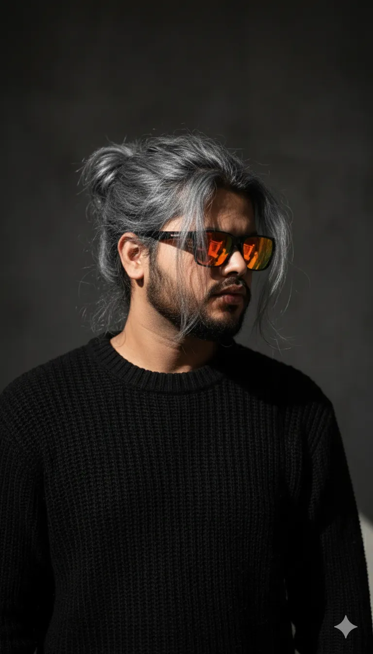 High-Fashion Dramatic Knit Portrait - nano banana prompt for gemini ai image generation