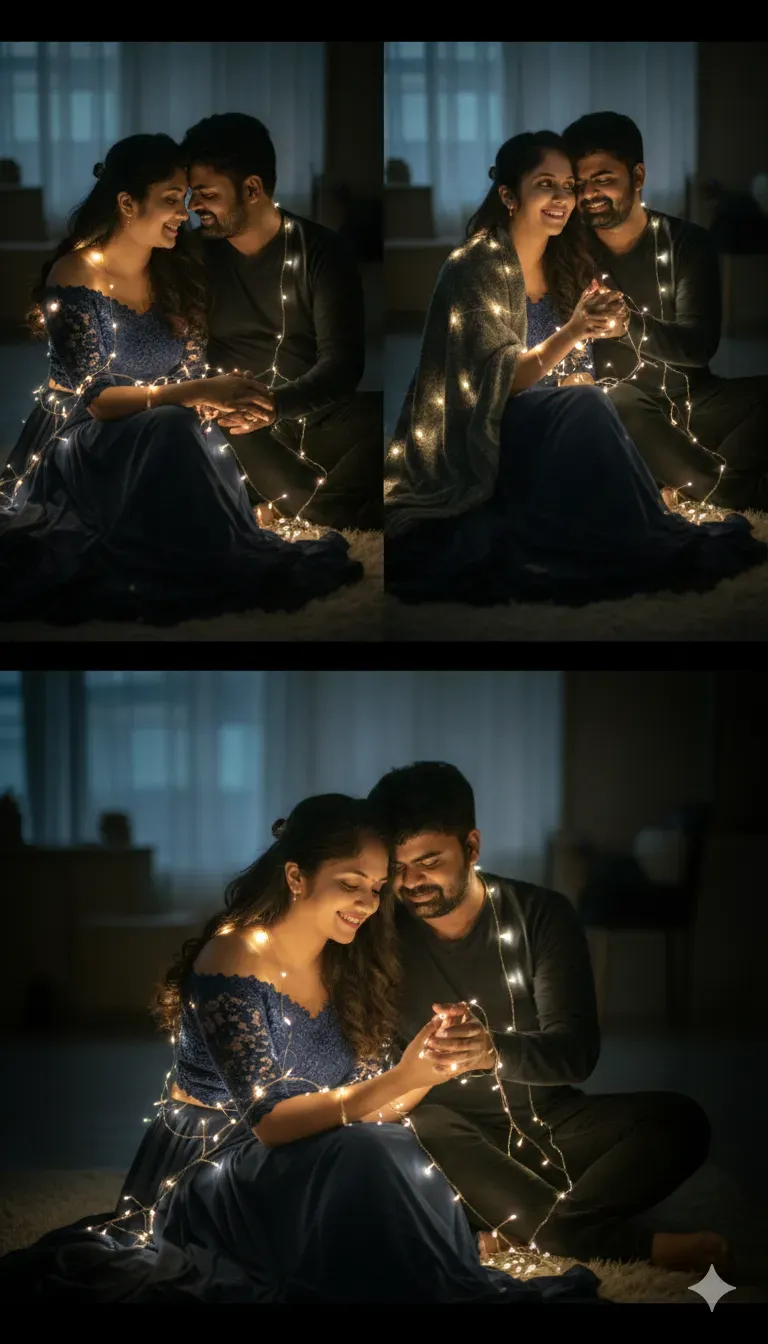 Dreamy Romantic Rice-Light Collage