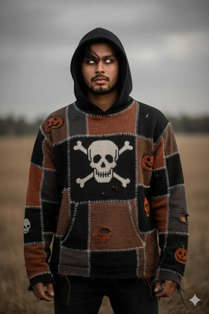 Ultra-Realistic Gothic Hooded Man AI Art