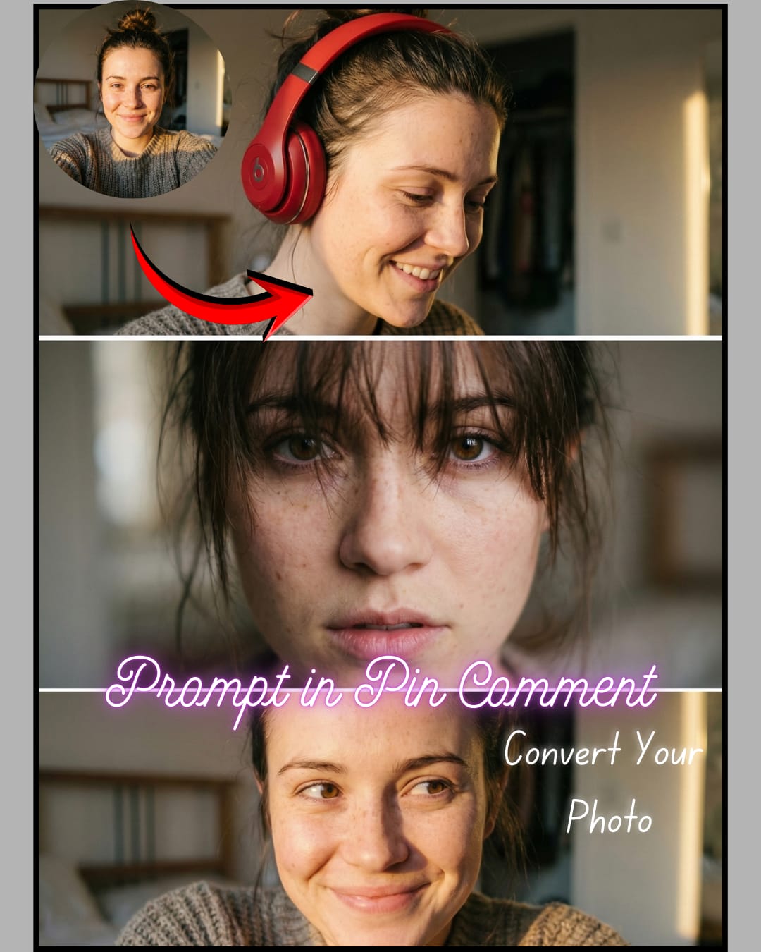 Girl in AI Art Collage - Nano Banana Art