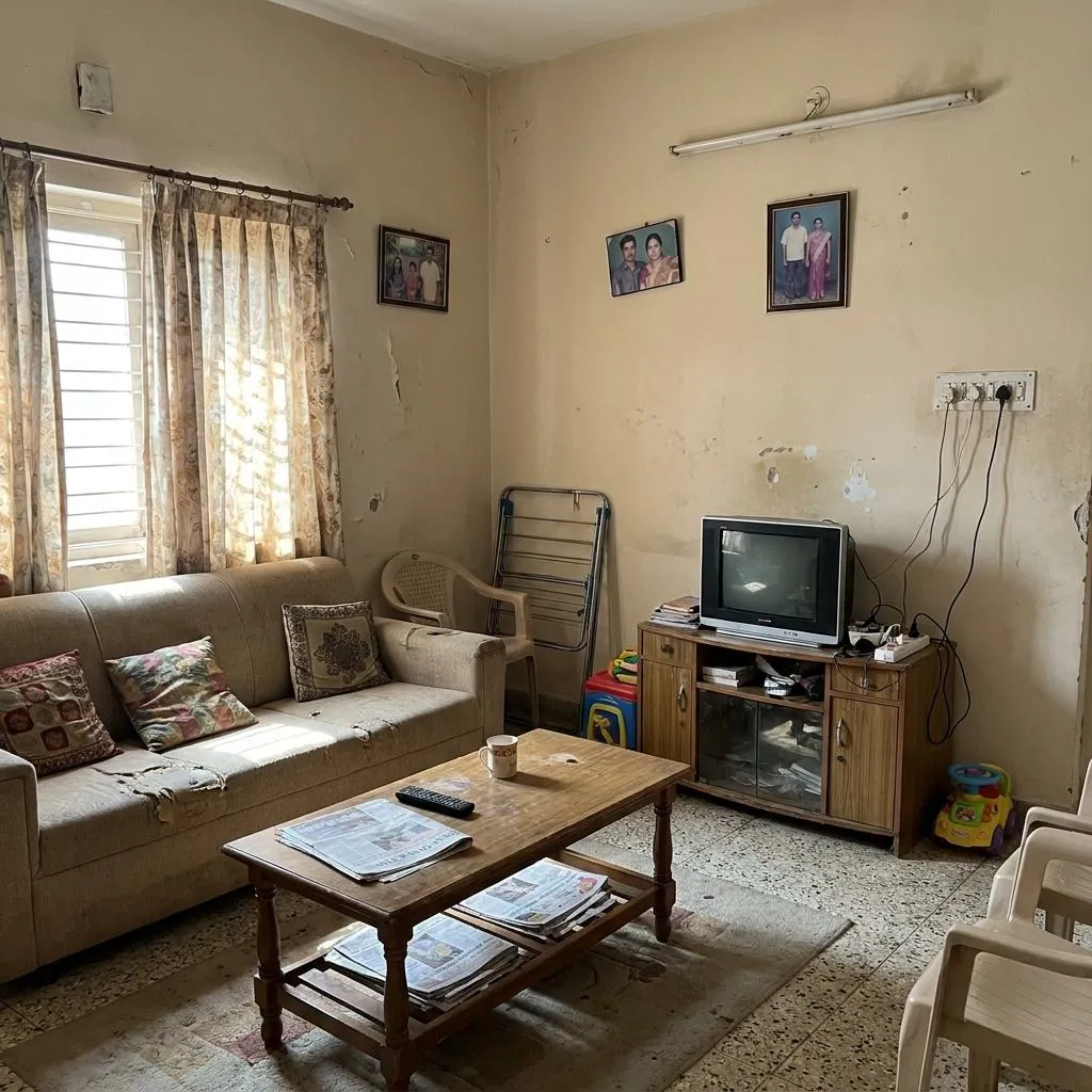 Japandi Living Room AI Prompt for Interior Redesign original input image