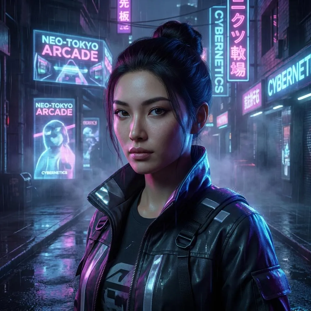 Cinematic Cyberpunk Photo Editing Prompt — AI generated image