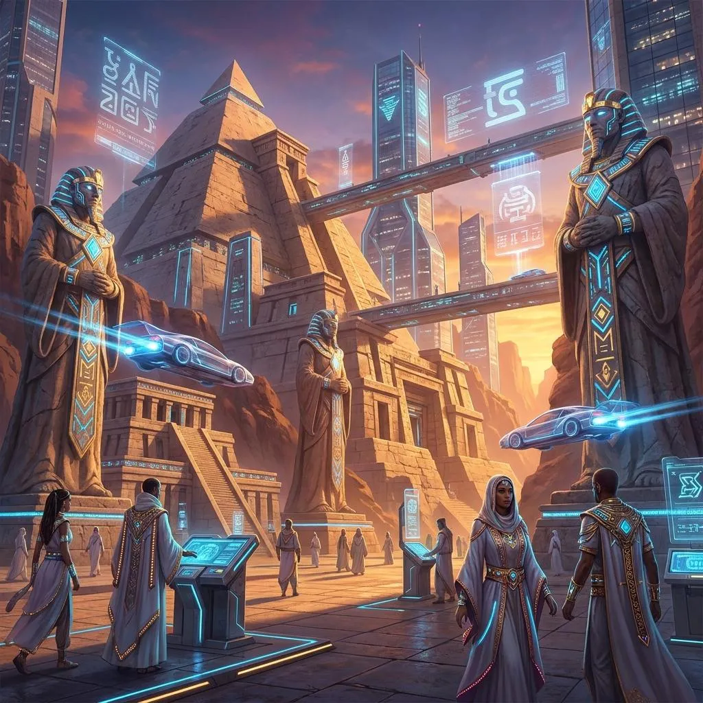 Futuristic Ancient Civilization Art Prompt AI image editing prompt result