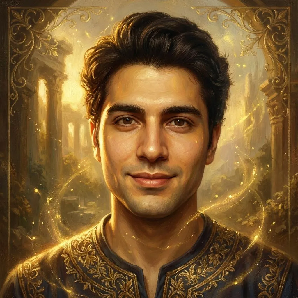 Epic Golden Fantasy Digital Painting Prompt — AI generated image
