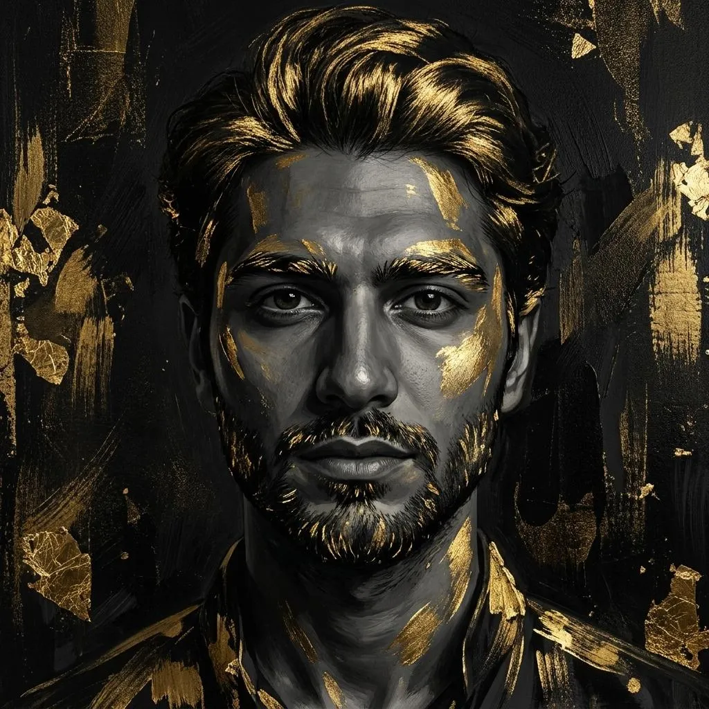 Black and Gold Fine-Art Portrait Prompt — AI generated image