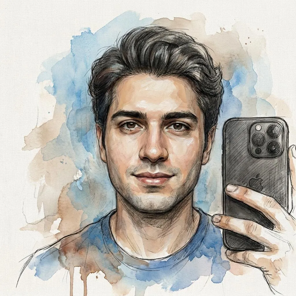 Mixed-Media Fine-Art Portrait AI Photo Editing Prompt AI image editing prompt result