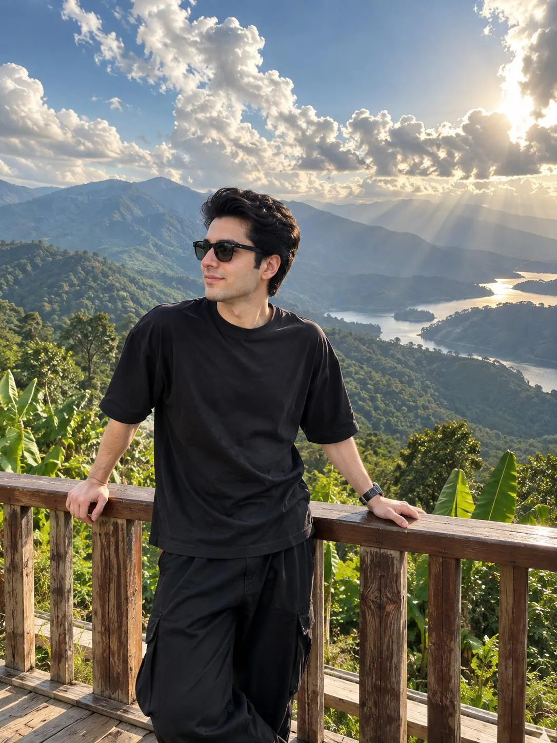 AI Travel Photo Prompt for Mountain Viewpoint