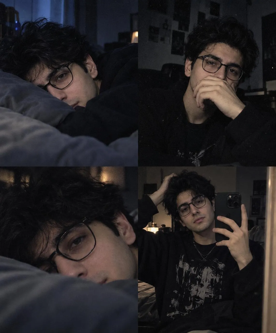 AI Prompt: Moody Aesthetic Collage & Mirror Selfie — AI generated image